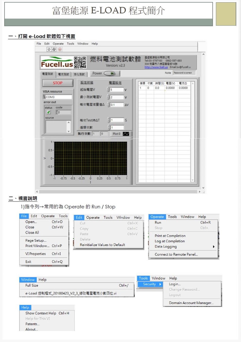 E-LOAD 燃料電池測試軟體